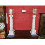 2 tall ceramic lamps