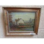 Small oil on canvas - Forge Mill Cottage by Henry E Foster