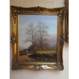 Oil on canvas - Woodland scene