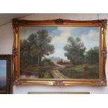 Oil on canvas - Rural scene