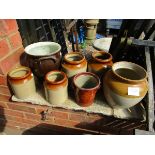 Collection of stoneware pots