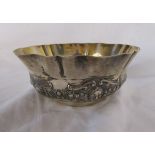 Small hallmarked chased silver bowl - Approx 135g