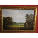 Oil on canvas - River scene signed Ray Witchard (Bn.1928)