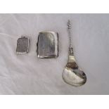 Dutch silver Apostle spoon, Vesta Case & Cigarette case