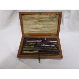 Boxed geometry set in French Rosewood case