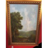 Oil on canvas - Shepherd scene signed Ray Witchard (Bn.1928)