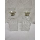 Pair of silver mounted decanters