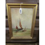 Oil on canvas - Boats signed Florie Lee 1892