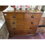 Well proportioned Georgian oak chest of 2 over 3 drawers
