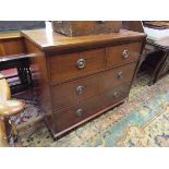 Victorian mahogany chest of 2 over 2 drawers