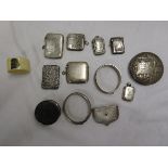 Box of vestas, compacts etc - Mostly hallmarked silver