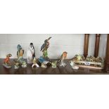 Collection of china birds etc to include kingfishers & Last Supper
