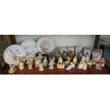 Collection of Beatrix Potter figurines, plates etc to include Beswick