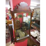 Chinese Chippendale style walnut mirror