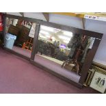 Pair of large oak framed mirrors