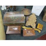 Collection of wooden boxes etc