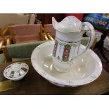 Burslem Burleigh ware jug, bowl & soap dish