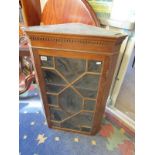 Mahogany glazed corner cupboard