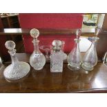 Collection of decanters to include 1 silver mounted