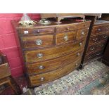 Early Victorian inlaid mahogany chest of drawers