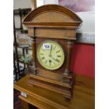 Edwardian walnut mantle clock