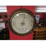 Carved oak framed barometer