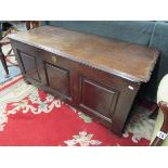 Early 3 panel oak coffer