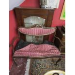 Display cabinet & mahogany 2 seater - both A/F