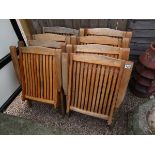 Set of 8 folding teak garden chairs