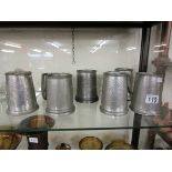 Collection of pewter Tankards to include 'Wankie trophy'
