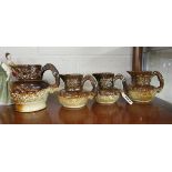 4 barge ware jugs