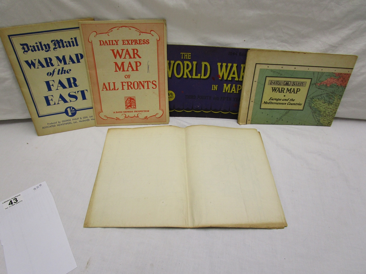 Collection of WWII related maps released in the early post war period by the Mail & Express