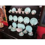 2 tone Poole pottery part tea service