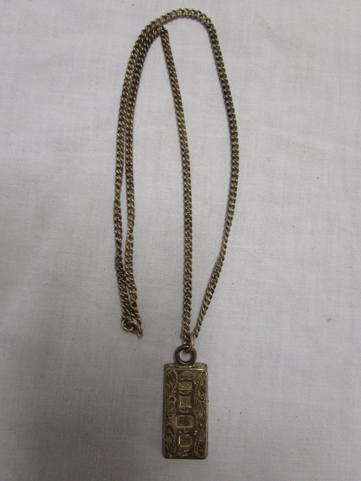 Boxed heavy silver Ingot on chain