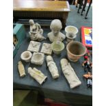 Collection of primitive stone carvings etc