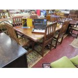 Jarrah wood table and 6 chairs