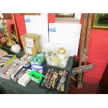 Artist's equipment to include oil paints, easel, canvases etc