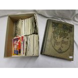 Box & album of postcards