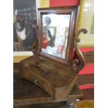 Walnut toilet mirror with drawer