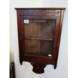 Small glazed mahogany corner cabinet