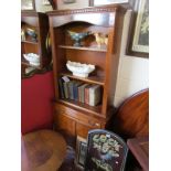 Inlaid yew bookcase