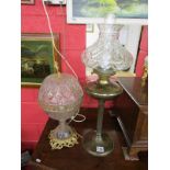 2 brass table lamps