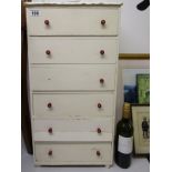 Small chest of 6 painted drawers