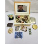 Mirrored jewellery box & contents