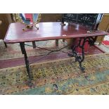 Heavy cast base pub table