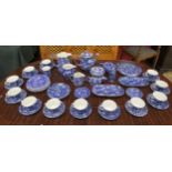 Large collection of blue and white Calico Burleigh ware