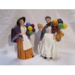 2 Royal Doulton figurines - HN 1843 (Biddy penny farthing) & HN 2935 (The Balloon Lady)