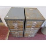 2 retro filing cabinets marked Bisley