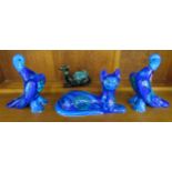 Ceramic animal figures with interesting glaze