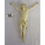 Early 19C French carved ivory figure of Christ